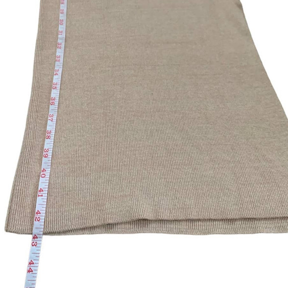 Forever 21 Nude Pink Side Slit Ribbed Short Sleeve Silhouette Dress Size M - Picture 7 of 8